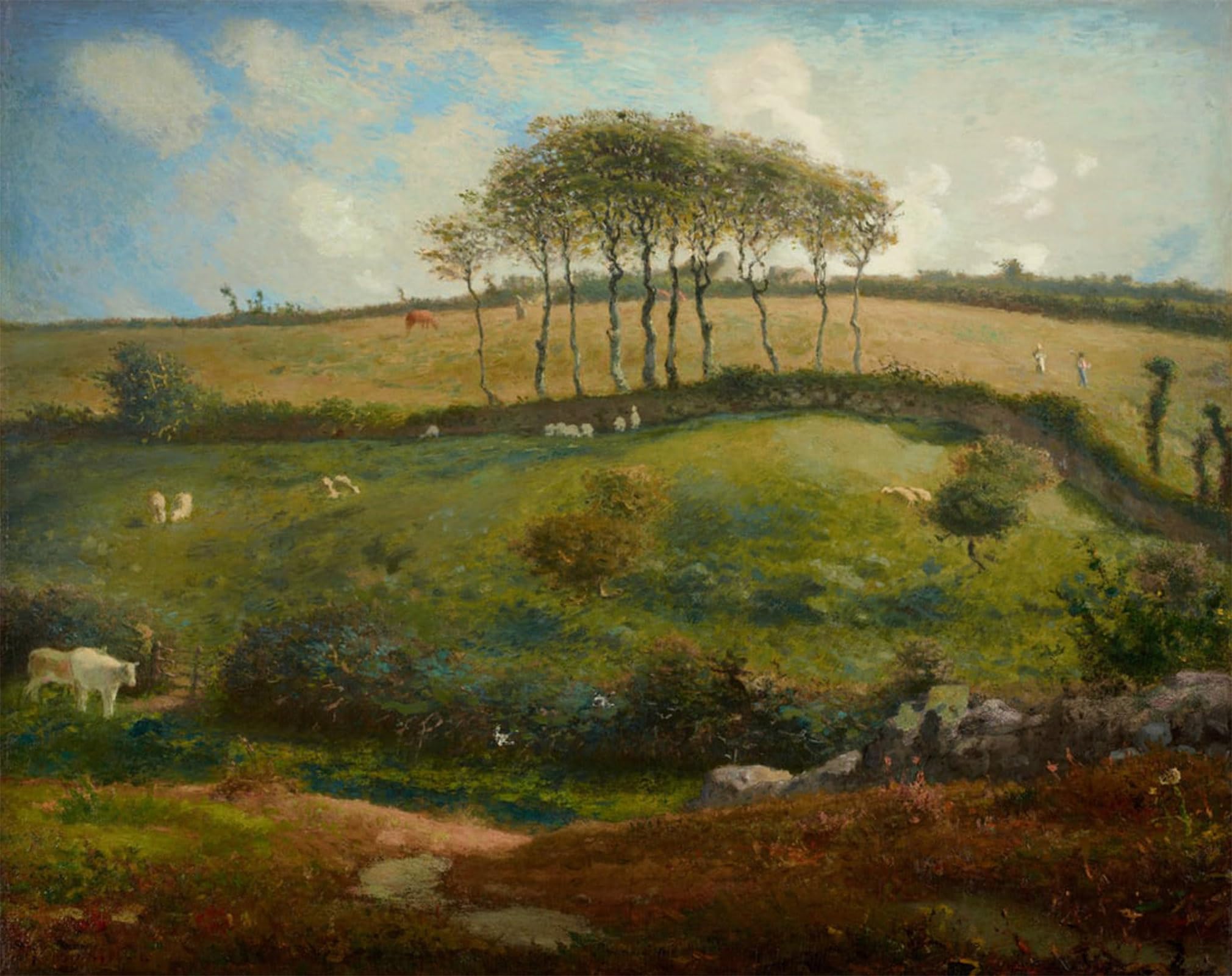 SERENDIPITP Vintage Wall Art Canvas Nordic Poster Canvas Print Picture Pasture Near Cherbourg by Jean Francois Millets Wall Art Poster for Home Decor 60x90cm