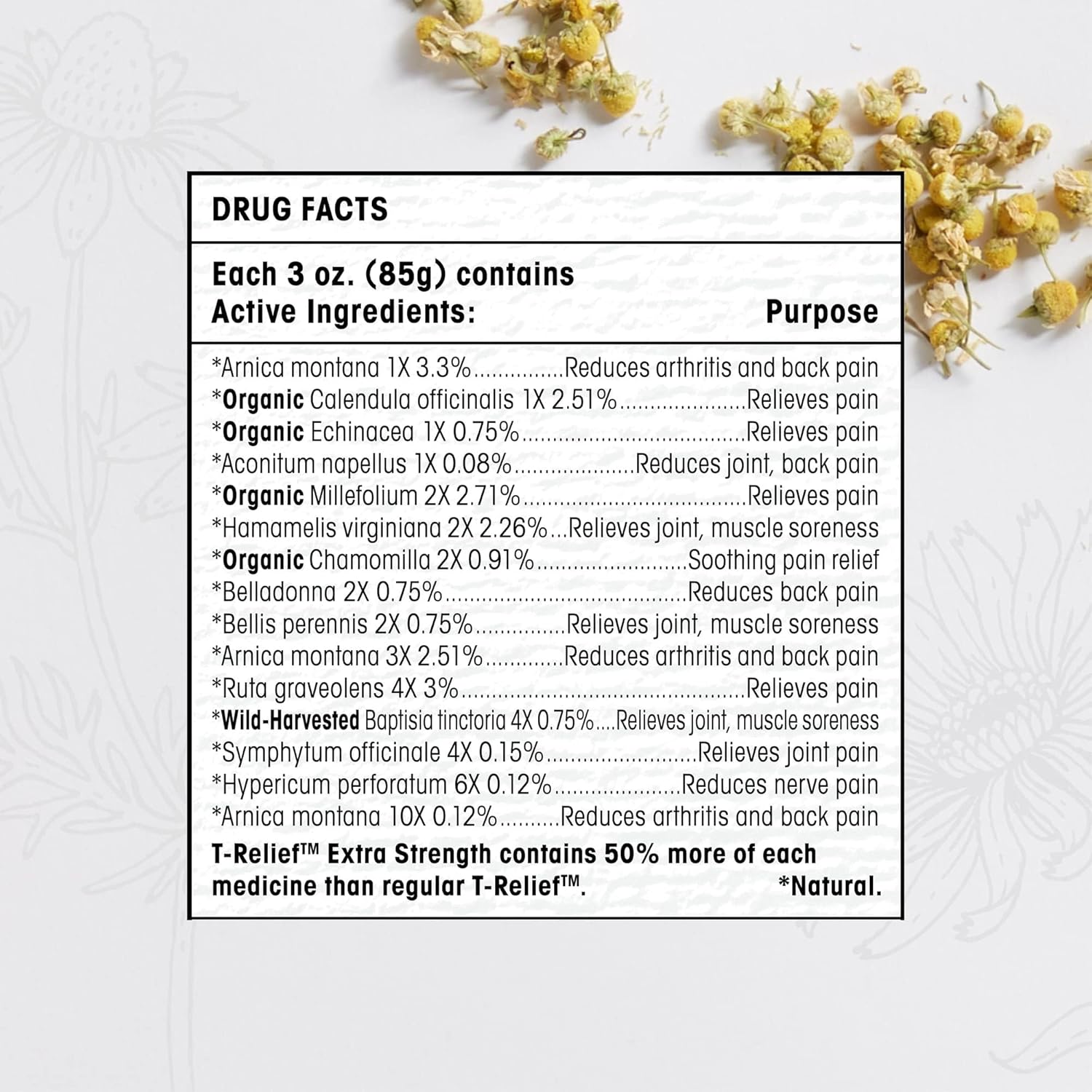 MediNatura T-Relief Extra Strength Pain Relief Arnica +12 Plant-Based Pain Relievers 100ct Tablets T-Relief Extra Strength Pain Relief 3oz Cream Bundle - Image 7