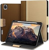 Vista 10 de KingBlanc Funda para iPad Pro de 11 pulgadas de 4ª/3ª/2ª/1ª generación (2022/2021/2020/2018) con soporte para lápiz, funda protectora de cuero