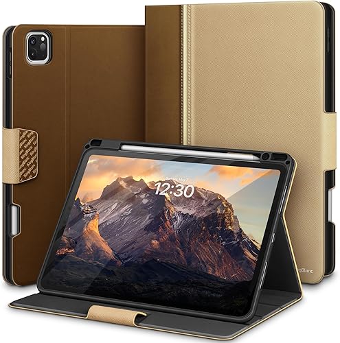 Miniatura 10 de KingBlanc Funda para iPad Pro de 11 pulgadas de 4ª/3ª/2ª/1ª generación (2022/2021/2020/2018) con soporte para lápiz, funda protectora de cuero