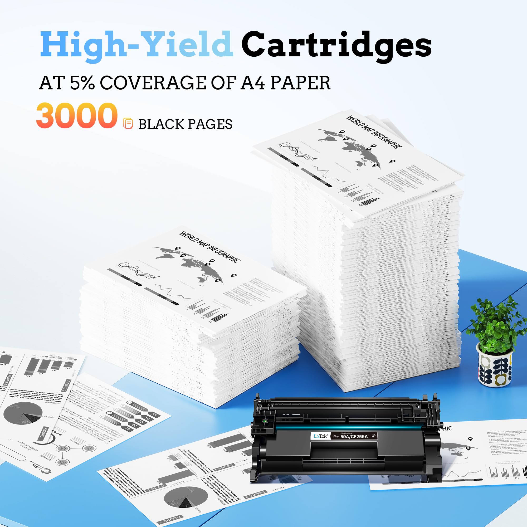 LxTek 59A CF259X Toner Noir avec Puce pour HP 59A 59X CF259A CF259X 59X 59 A CF259 A CF259 A Compatible avec HP LaserJet Pro MFP M428DW Toner M404DN M404DW M428FDW M428FDN M404 M428 (1 Noir)