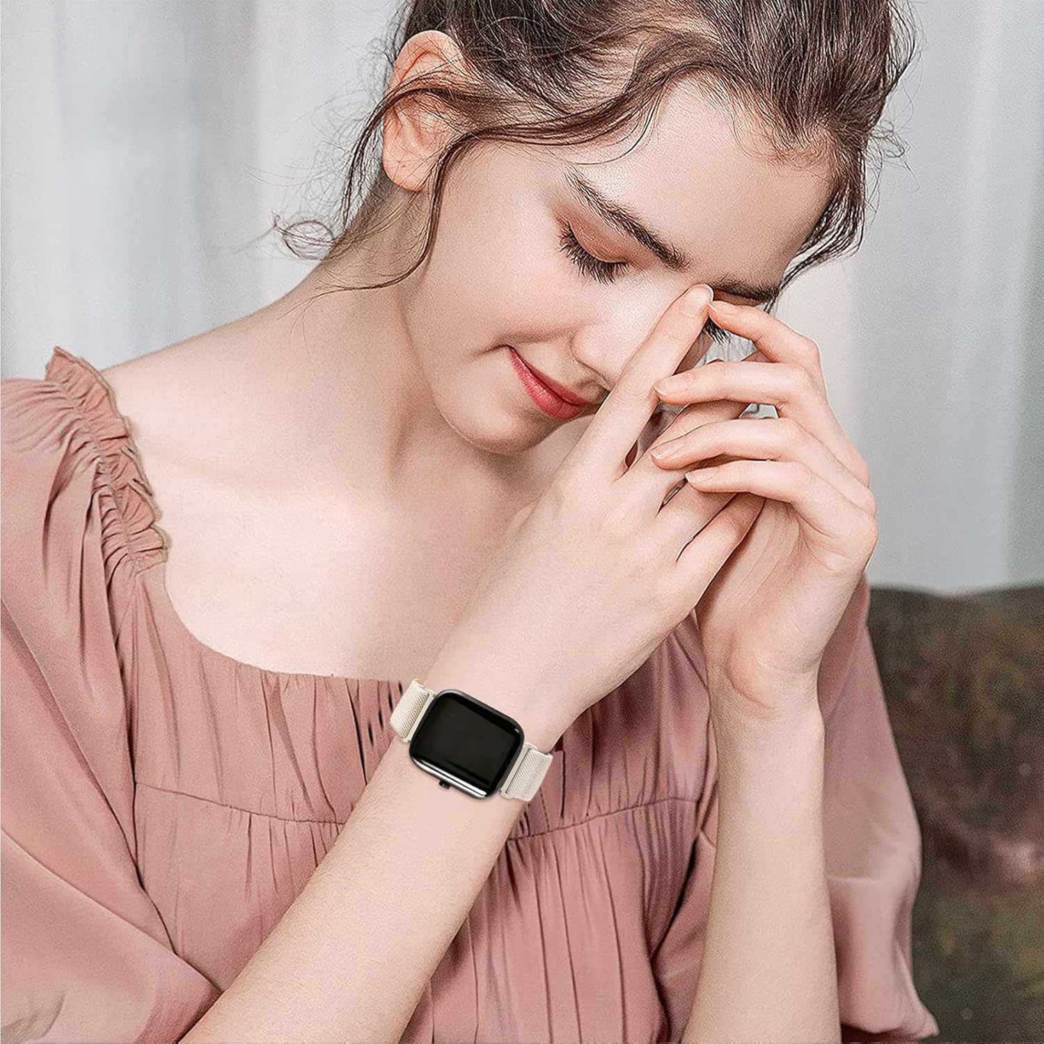 3 Pack Stretchy Nylon Band Compatible with Wyze Watch 47mm 44mm, 22mm Soft Elastic Strap Adjustable Sports Replacement Wristbands for Wyze Watch 44 47mm for Women Men - Image 6