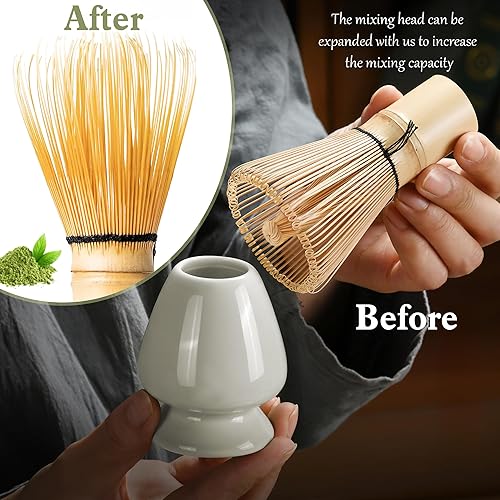 Miniatura 3 de Juego de 6 batidores de matcha, kit de herramientas de fabricación de matcha ceremonial japonés para batidor de bambú, cuchara de matcha, cuchara de
