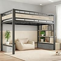 SDHYL Twin Loft Bed with Storage Stairs & Drawers - Heavy-Duty Metal Frame, 53.5" Under-Bed Space, No Box Spring, Black