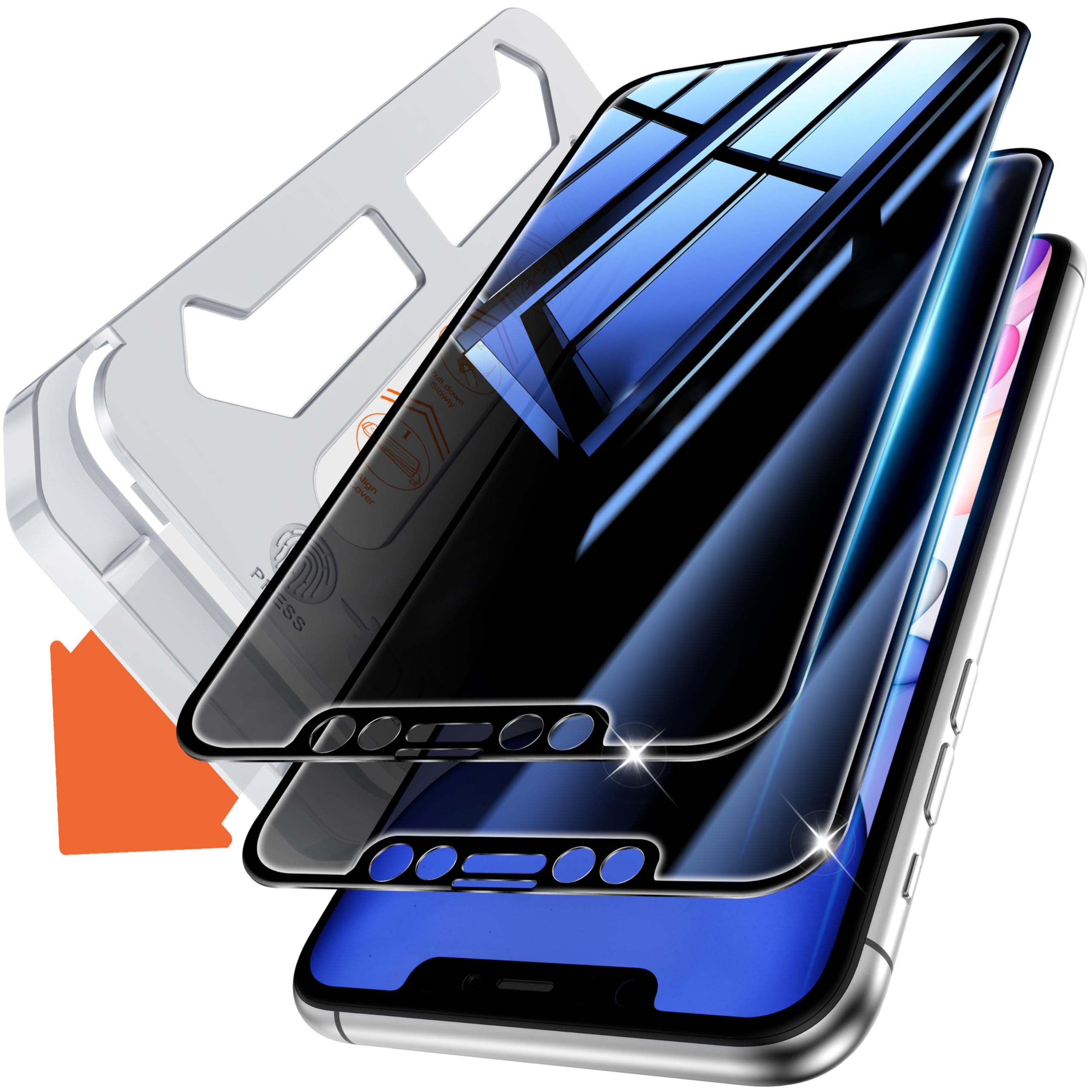 Pellicola In Vetro Temperato Full Covered ANTI SPIA Per IPhone X - Foto 7