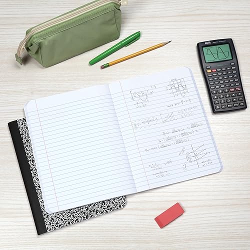 Miniatura 6 de Oxford Cuadernos de composición, diarios escolares de 9-34 x 7-12 pulgadas, papel a rayas anchas, cubiertas de mármol negro, 100 hojas por libro,