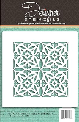 Old World Tile Cookie and Craft Stencil CM132 by Designer Stencils