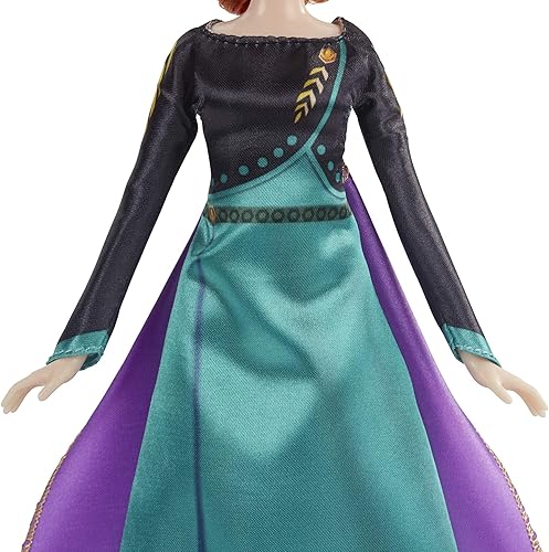 Miniatura 6 de Disney Frozen 2 muñecas Queen Anna de moda, vestido, zapatos y pelo largo rojo, juguete para niños de 3 años en adelante