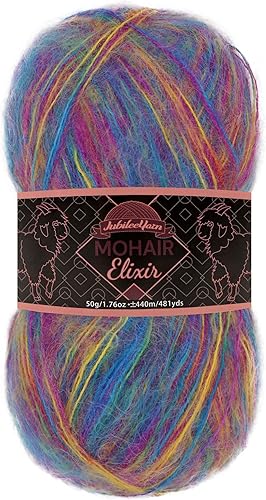 Vista 189 de JubileeYarn Mohair Elixir Yarn - 50 g/madeja Lana mezcla para bebé - Mimosa - 2 madejas 04 Mimosa