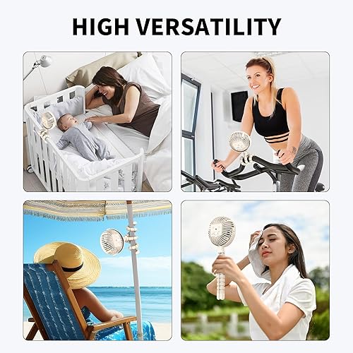 Miniatura 7 de AMACOOL Ventilador de cochecito flexible con 3 velocidades y ventiladores personales giratorios de mano para asiento de automóvil, cuna, bicicleta,