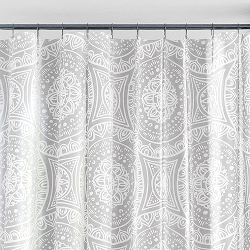 Miniatura 5 de Zenna Home Medallion - Cortina de ducha impermeable de PEVA, 70 x 72 pulgadas, color blanco