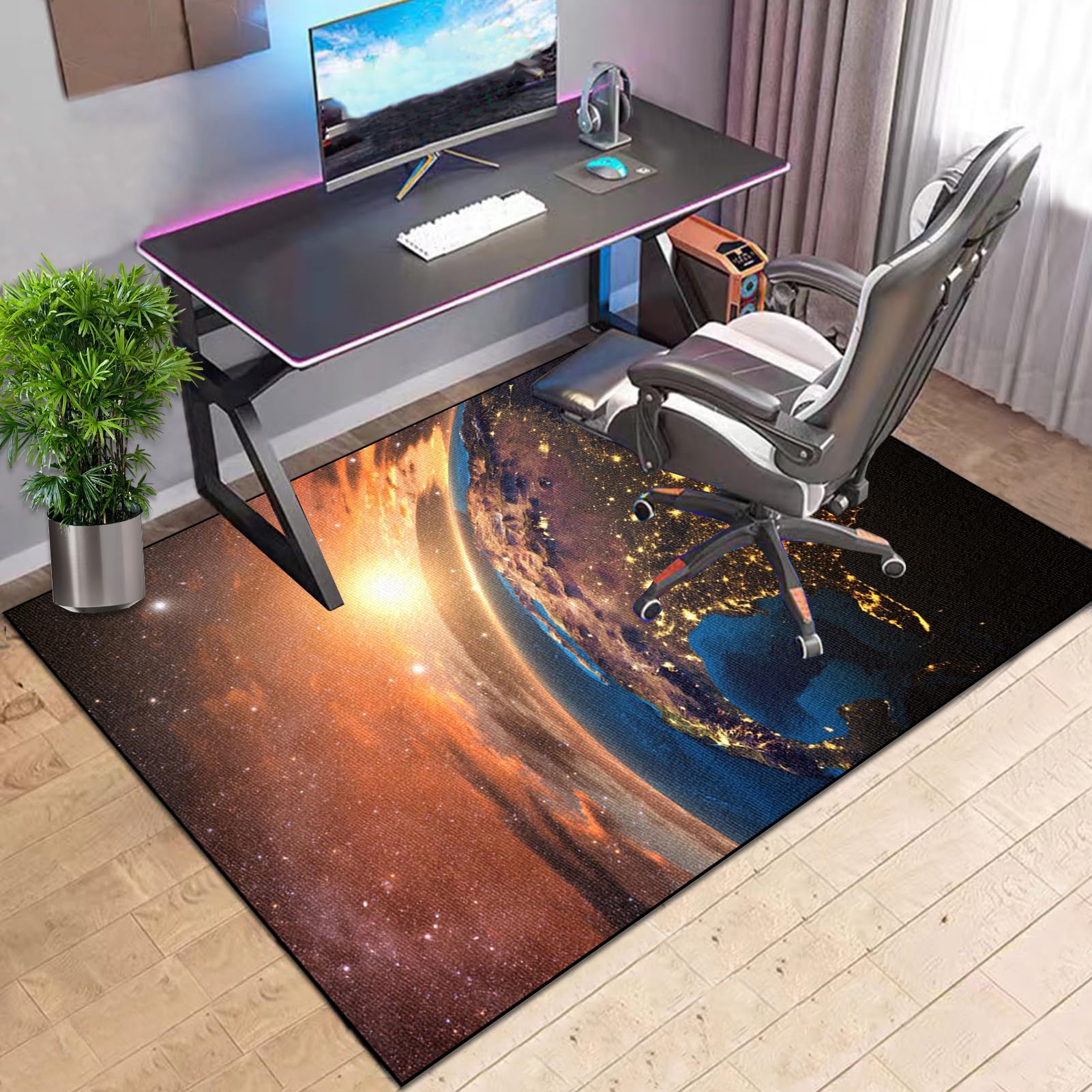 Tappeto Gaming Pavimento Tappetino per Sedie da Ufficio Tappeto per Sedia con Ruote 120 x 140 cm Protectors Parquet e Pavimenti Duri per Soggiorno Camera da Letto Tappeto Salvapavimento Antiscivolo