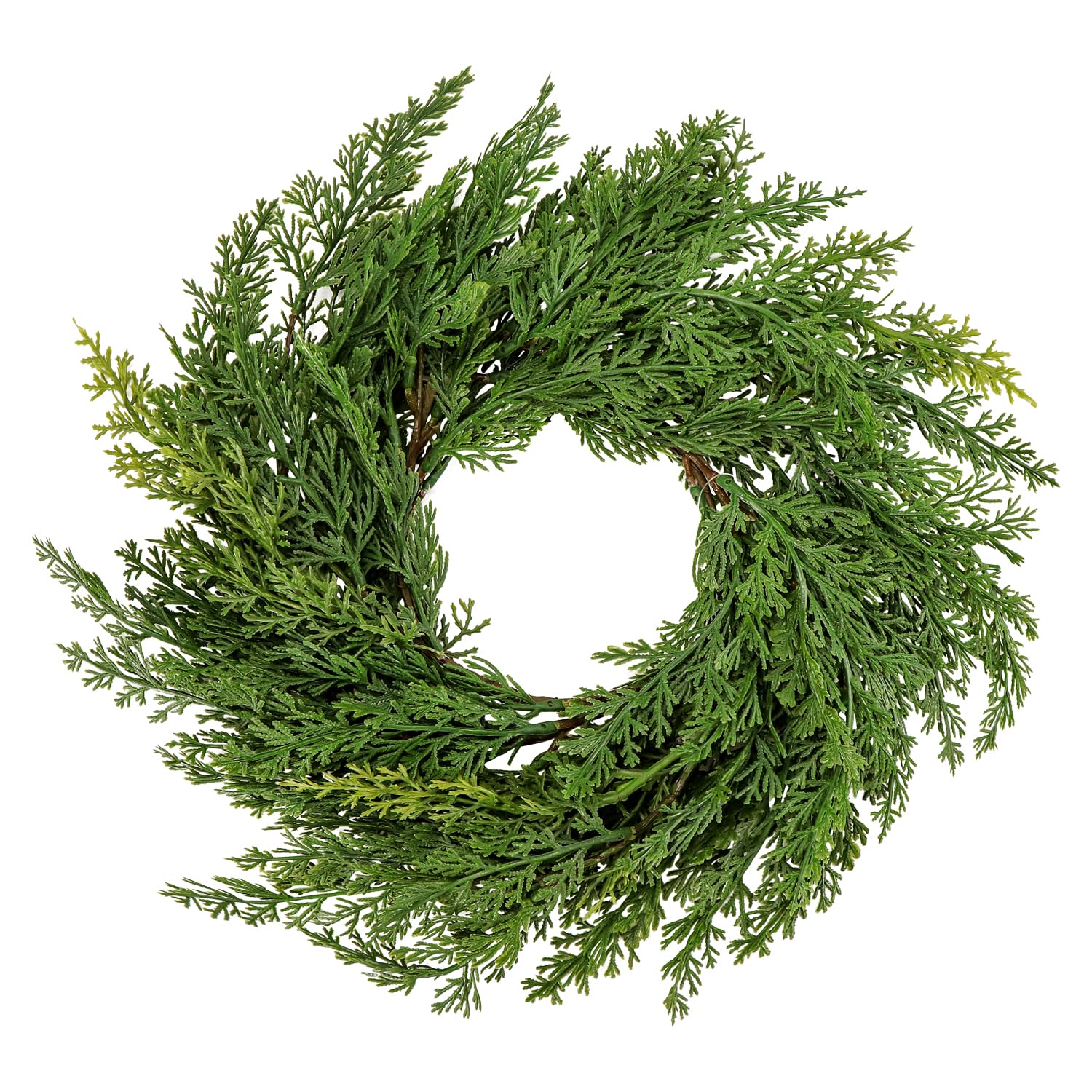 Christmas Faux Cedar Wreath, Realistic Artificial Cypress Wreaths for Front Door Wall Window Table Festive Winter Holiday Outdoor Indoor Home Decor (OD:30cm)