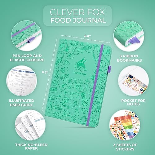 Miniatura 2 de Diario de comidas Clever Fox - Planificador de comidas para llevar un control de la ingesta de calorías y nutrientes, seguir una dieta saludable y