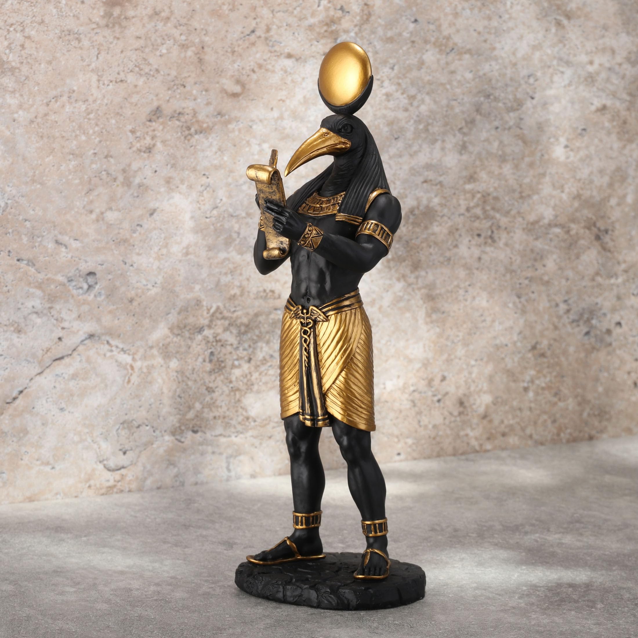 Statue Dieu égyptien Thot – Figurine En Résine Dorée – Décorative Égypte Antique