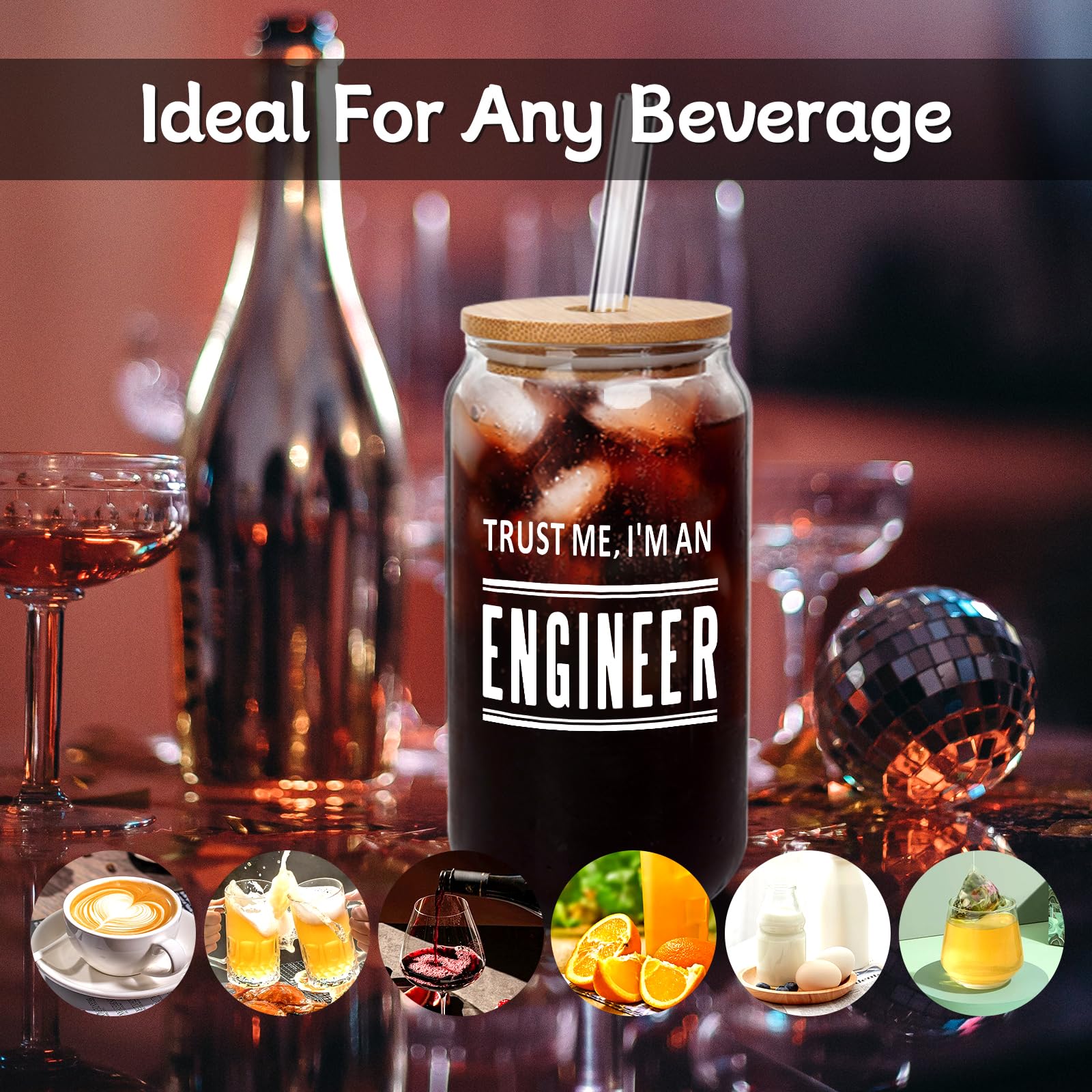 ANOTION Engineer Mug Engineer Gifts for Him - Valentines Day Gifts For Him Gag Gifts Cute Glass Cups Gifts for Engineers Gifts for Men Birthday Gifts Unique Gifts for Him