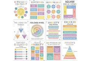 Macaron Feelings Wheel Motivational Poster for School Counseling Offices