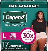 Vista 15 de Depend Fresh Protection Pañales para Adultos, Ropa Interior para Incontinencia y Fugas de Vejiga Postpartum para Mujer, Desechable, Máxima, Mediano