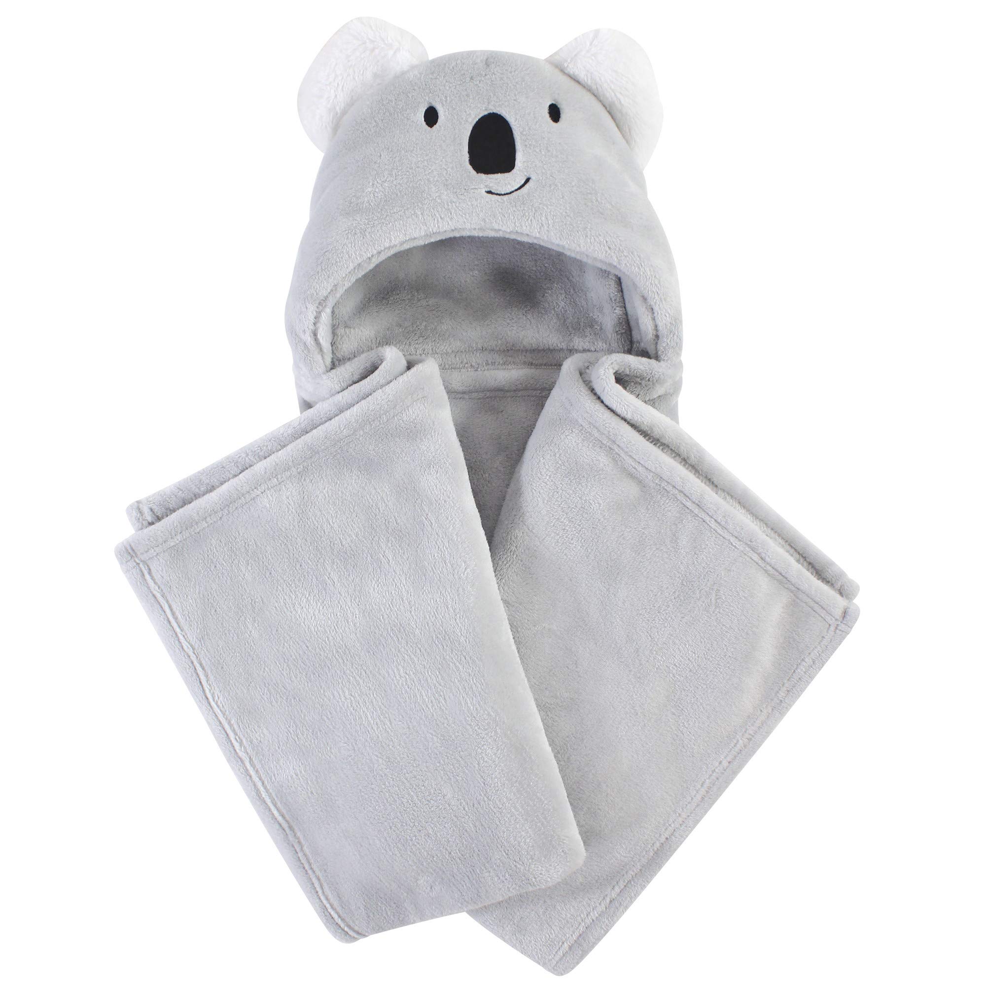 Hudson Baby Unisex Baby and Toddler Hooded Animal Face Plush Blanket, Koala, One Size