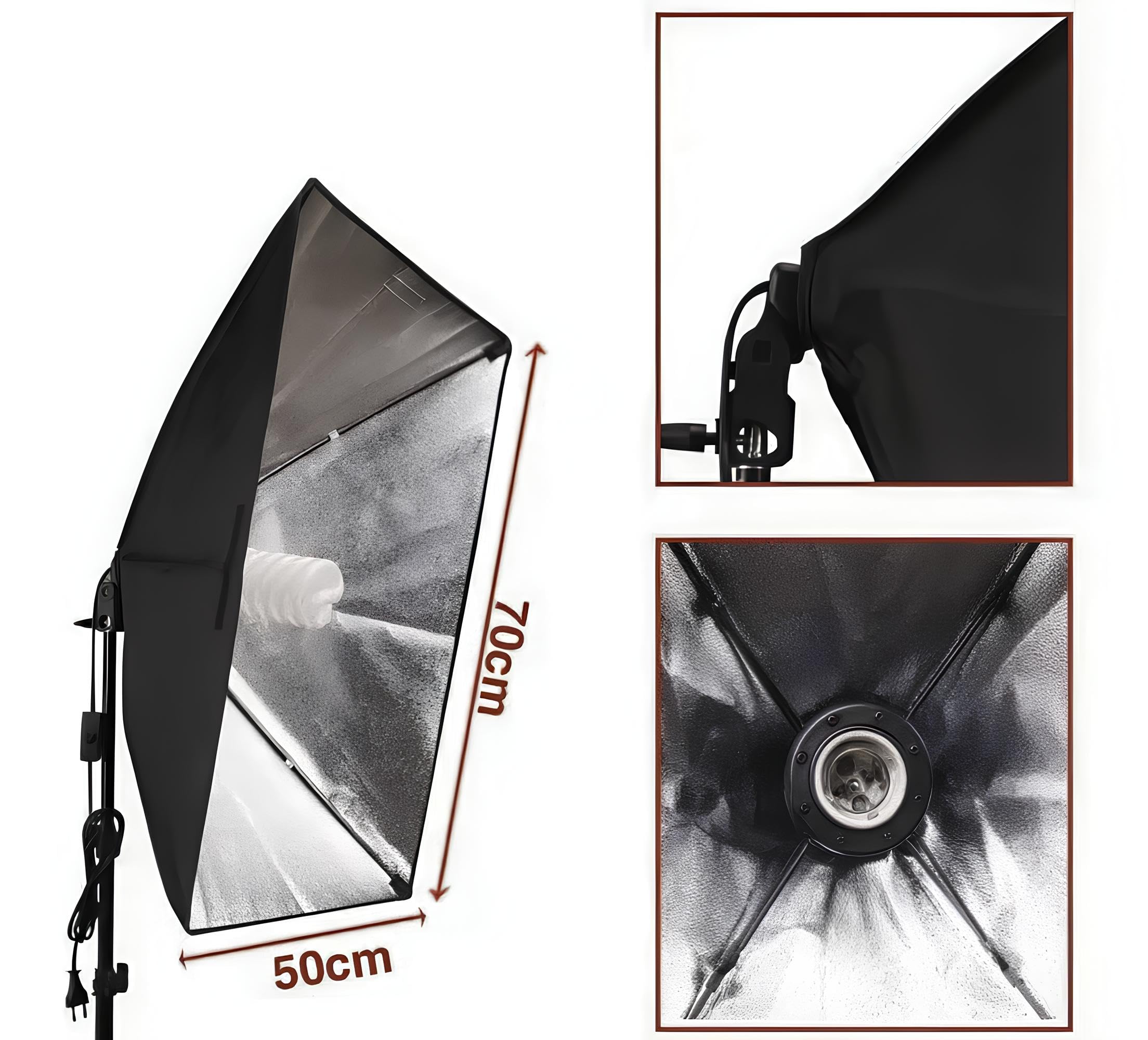 Softbox Studio zestaw oświetleniowy 50 x 70 cm ze statywem 2,2 m