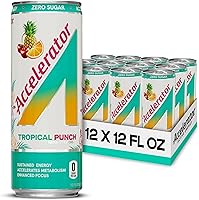 Vista 12 de Bebida energética Accelerator, sabor naranja y mango, 12 onzas (paquete de 12), sin azúcar, energía sostenida de cafeína 100% natural
