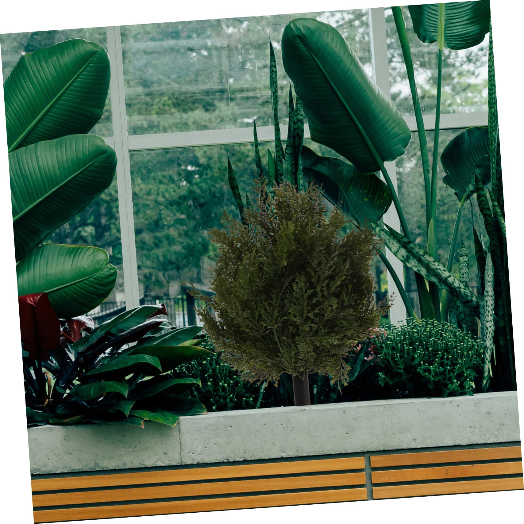 Cabilock Cedro Sempreverde Artificiale per Giardino Decorazioni da Vialetto Albero di Natale Finto con Punta Rami di Pino Finti per Esterni Arbusti di Cedro Finto per Patio Cortile Porta