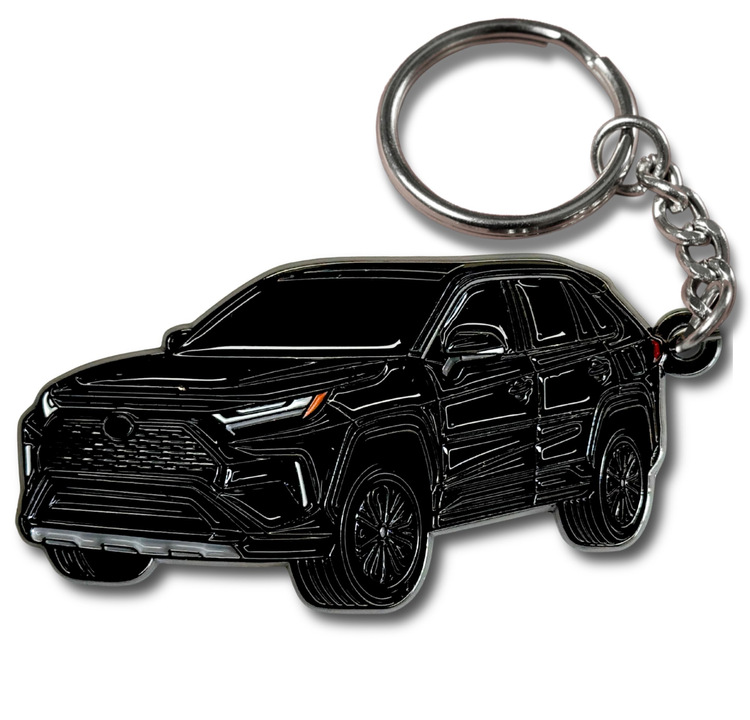 FOUR WHEEL BEAST RAV4 Key Ring - RAV 4 2025 Accessories Metal Key Ring Key Chain Cover Trd Car Accessories Gifts Mod, Black, 2 x 1.3