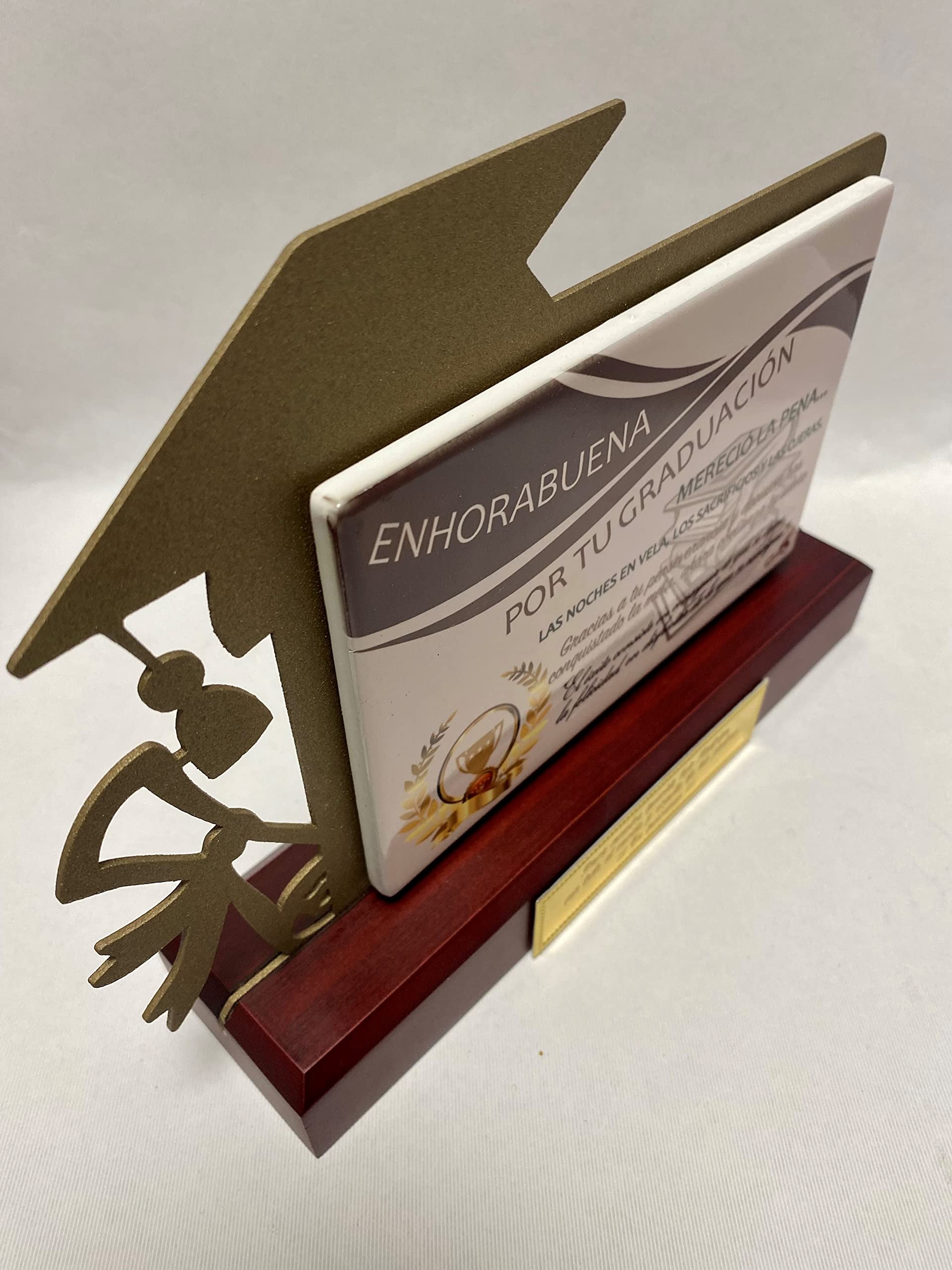 Regalo Graduación para Hijo Hija Personalizado Figura con dedicatoria Graduado graduada de Acero Satinado