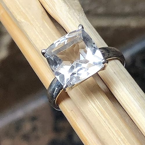 Miniatura 7 de Natural 2.5ct White Quartz 925 Solid Sterling Silver Ring Size 6, 7, 8, 9
