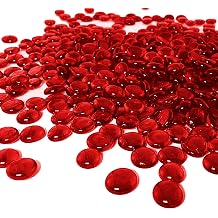 Glass Pebbles for Aquariums, Vases & Plant Pots   Decorative Polished Stones   Colorful Gems for Crafts & Home D cor   Non-Toxic, Safe for Fish & Plants 0.955Kg, Red Pebbles