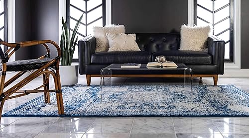 Vista 13 de Unique Loom Bromley Collection Vintage Traditional Medallion Border - Alfombra, Polipropileno, Amarillo/Crema azu/marfil,Gris