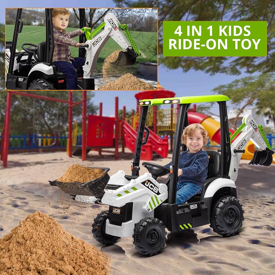 『CBZ-01　crawlerboyz』 Amazon.com: 4 in 1 JCB Ride On Excavator, 12V Kids Excavator