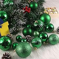 Vista 168 de Bolas de Navidad grandes de bronce de 3.2 pulgadas, adornos de decoración de árbol de Navidad, bolas colgantes inastillables para cumpleaños