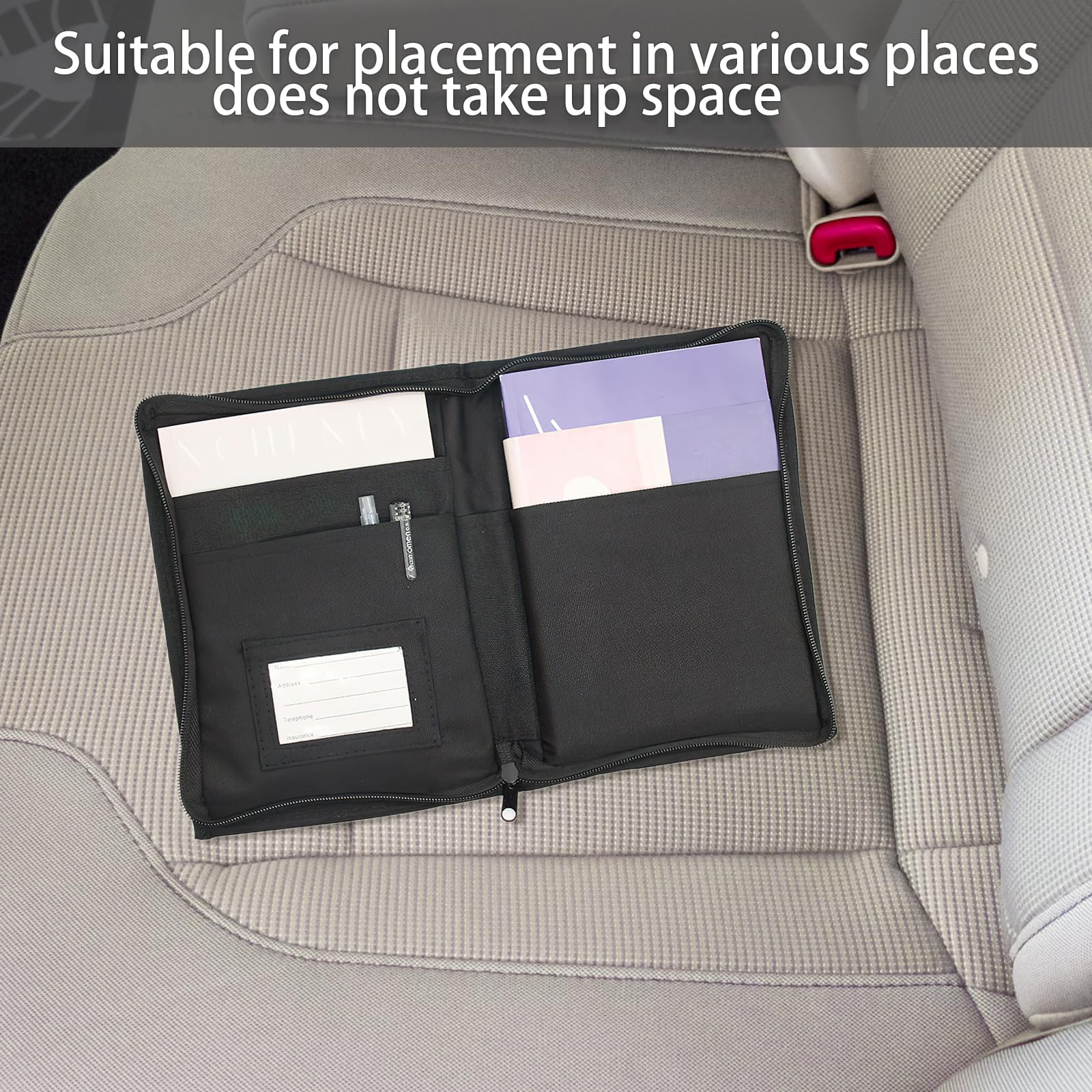 Carpeta Para Documentos A5, Organizador de Compartimento Para Guantera de Coche, Organizador de Guantera de Coche, Adecuada Para Cartera, Tarjeta de Aparcamiento, Soporte Para Gafas de Sol, Tarjeta de