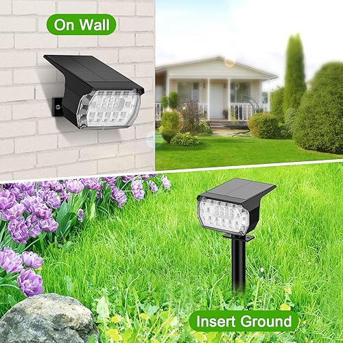 Miniatura 5 de LANSOW Focos solares para exteriores que cambian de color, 7 modos8 unidades Focos de paisaje de Navidad, luces solares impermeables para