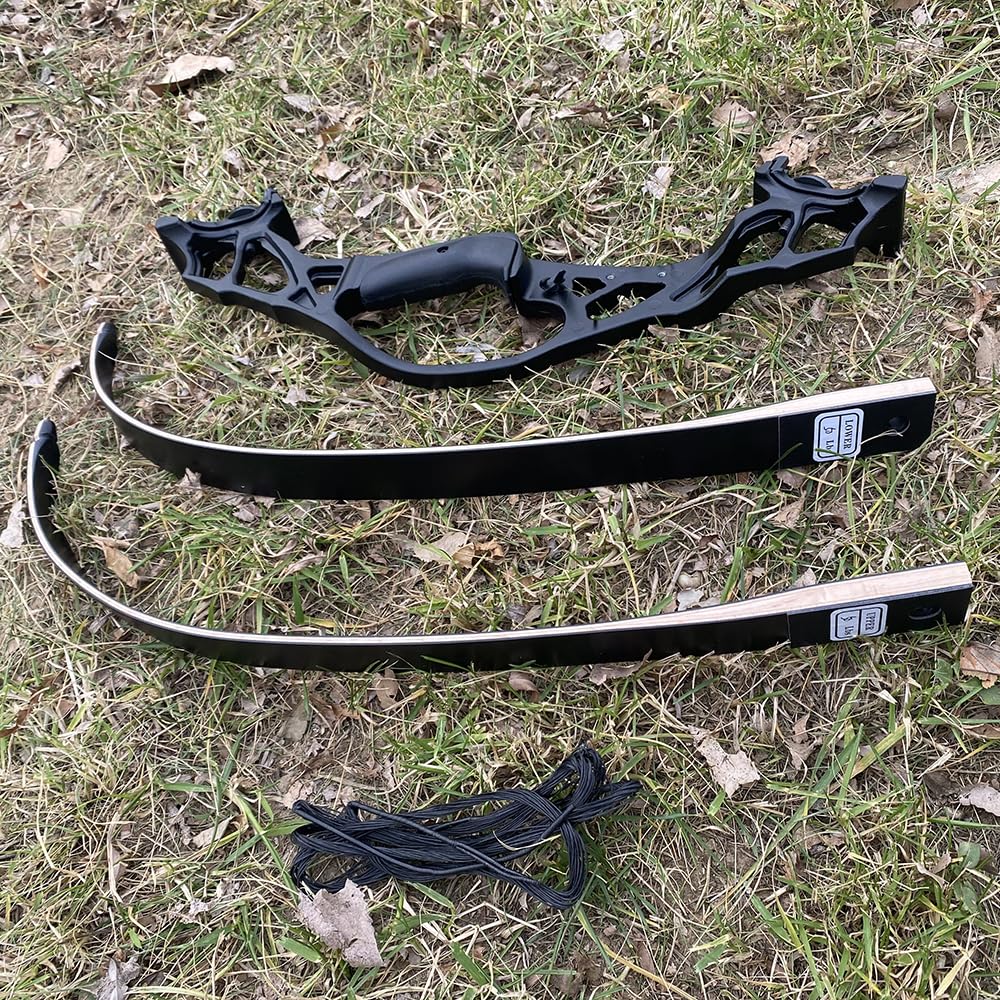 Wolfman Set di Arco Ricurvo da 62 Pollici, Arco Smontabile 30-60 lbs, Manico in Lega Leggera per Adulti e Cacciatori, Ideale per Tiro Competitivo e Caccia
