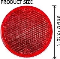 Vista 5 de [Todas las piezas de camión de estrella] [10 ámbar + 10 rojos] Bicicleta reflectora redonda de 2 pulgadas, remolque, camión, barco, buzón