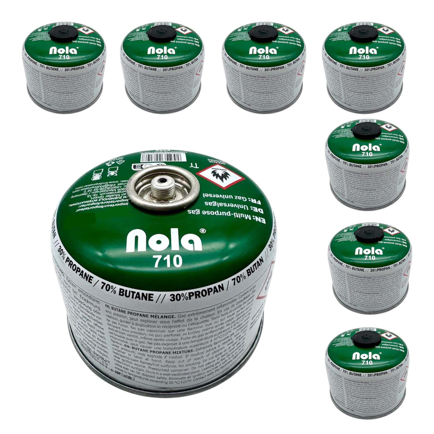NOLA 8X 230g Gas Propan Butan Campinggas Schraubventil EN 417 Gaskartuschen - Gaskocher Lötbrenner Unkrautbrenner Camping Kartusche Schraubgaskartuschen Schraubventil Gaskartusche (8X 230g Kartusche)