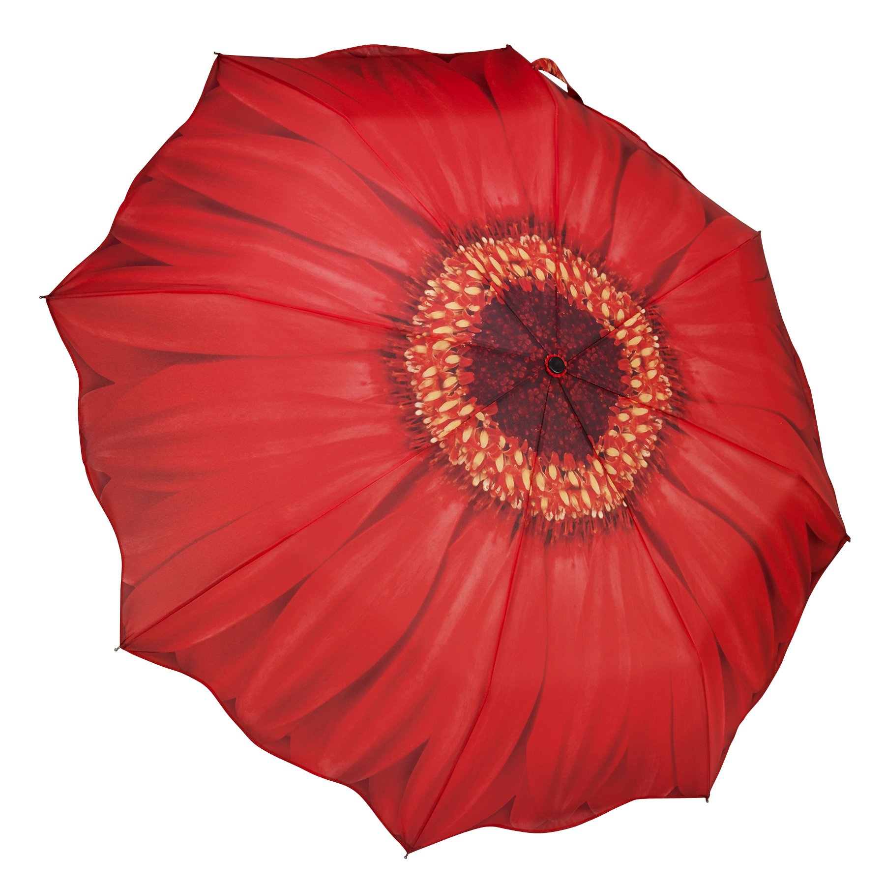 Galleria-Red Daisy Auto-Open/Close Large Portable Rain Folding Umbrella