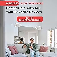 Vista 3 de Pyle Sistema de altavoces impermeables de montaje en pared de 6.5 pulgadas para sistema de sonido envolvente Bluetooth inalámbrico en interiores