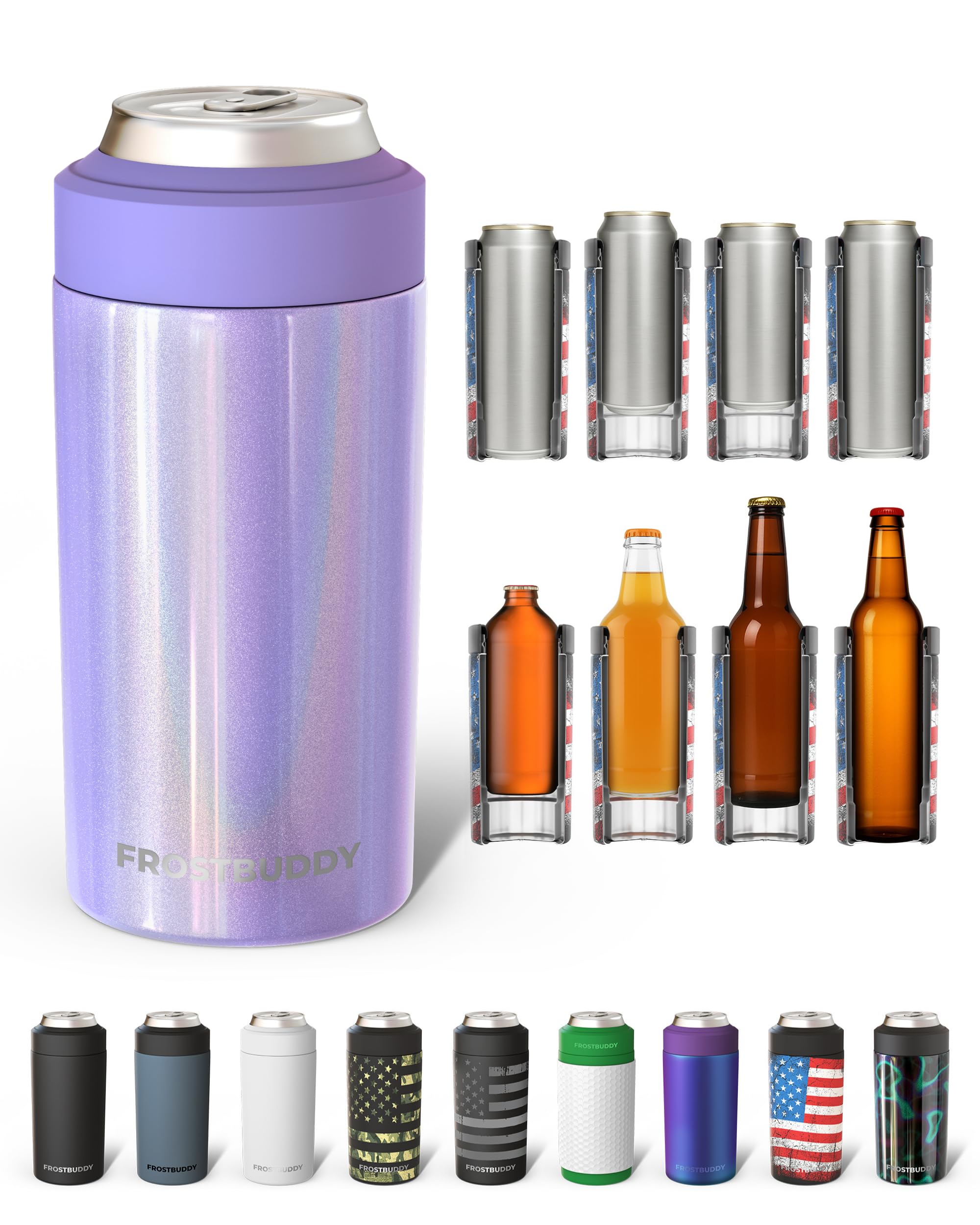 Frost Buddy Universal Can Cooler, Stainless Steel Can Insulator, Amethyst