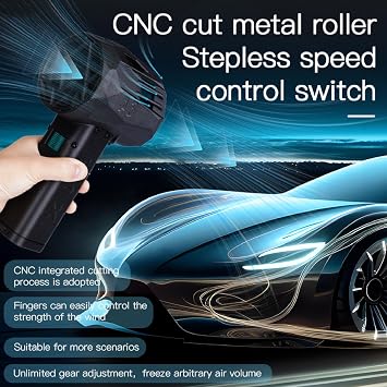 Pro X64 Violent Turbo Fan, Upgrade 750W Mini Car Violent Blower, 64mm Duct Fan 16000mAh Car Dryer Air Blower with SOS Ambient Light, 1500g Instant Thrust 97 m/s Wind Speed