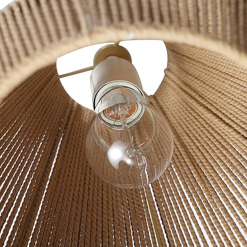 Miniatura 7 de Globe Electric 65894 Lámpara de techo empotrada de 1 luz, blanco mate, pantalla de cordel, bombilla no incluida