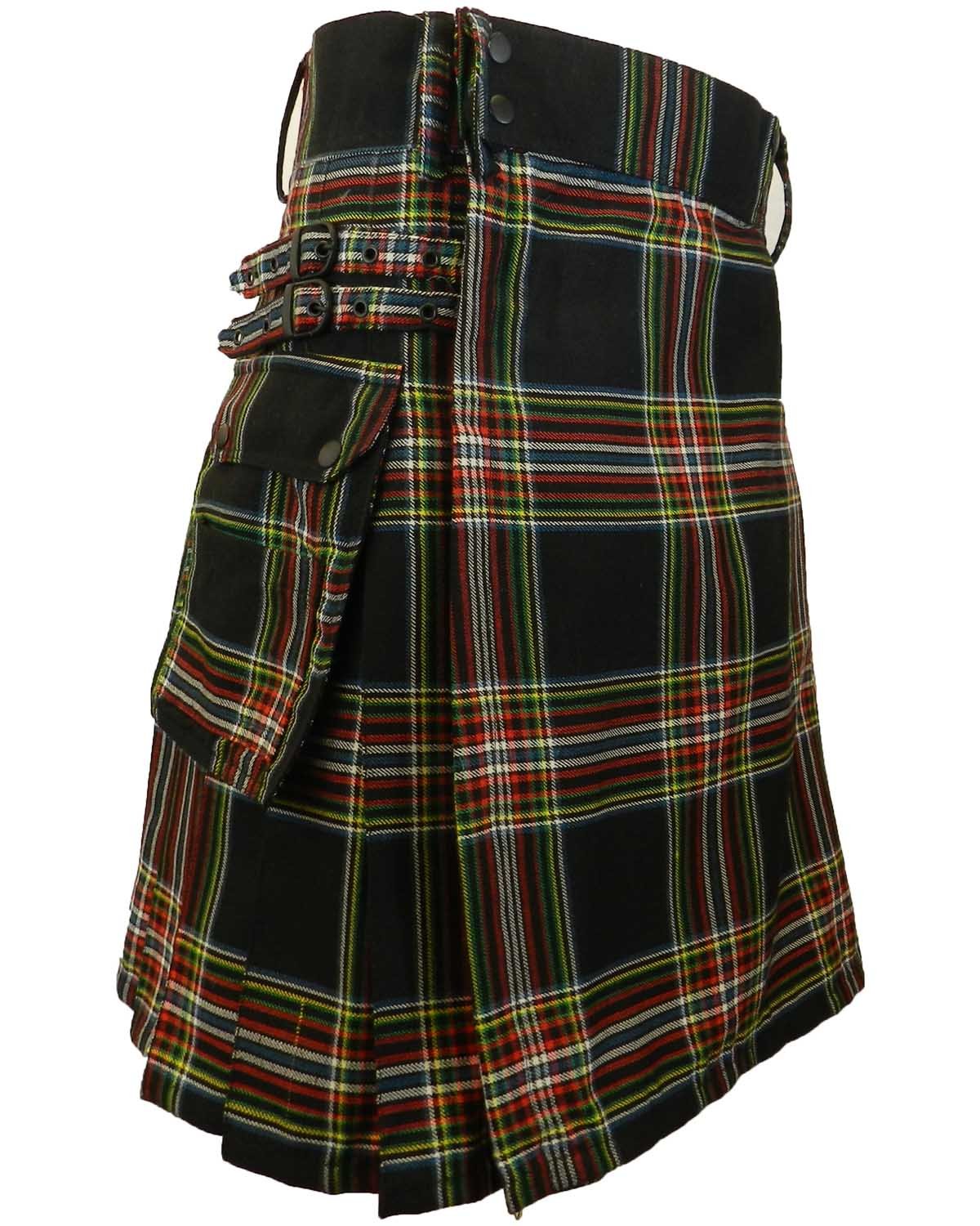 UT Kilts Men's Standard Tartan Utility Kilt, Modern Scottish Kilt for Everyday Wear, Tactical Kilts Adjustable Hip Straps