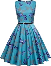 GRACE KARIN Boatneck Sleeveless Vintage Tea Dress with Belt - coolthings.us