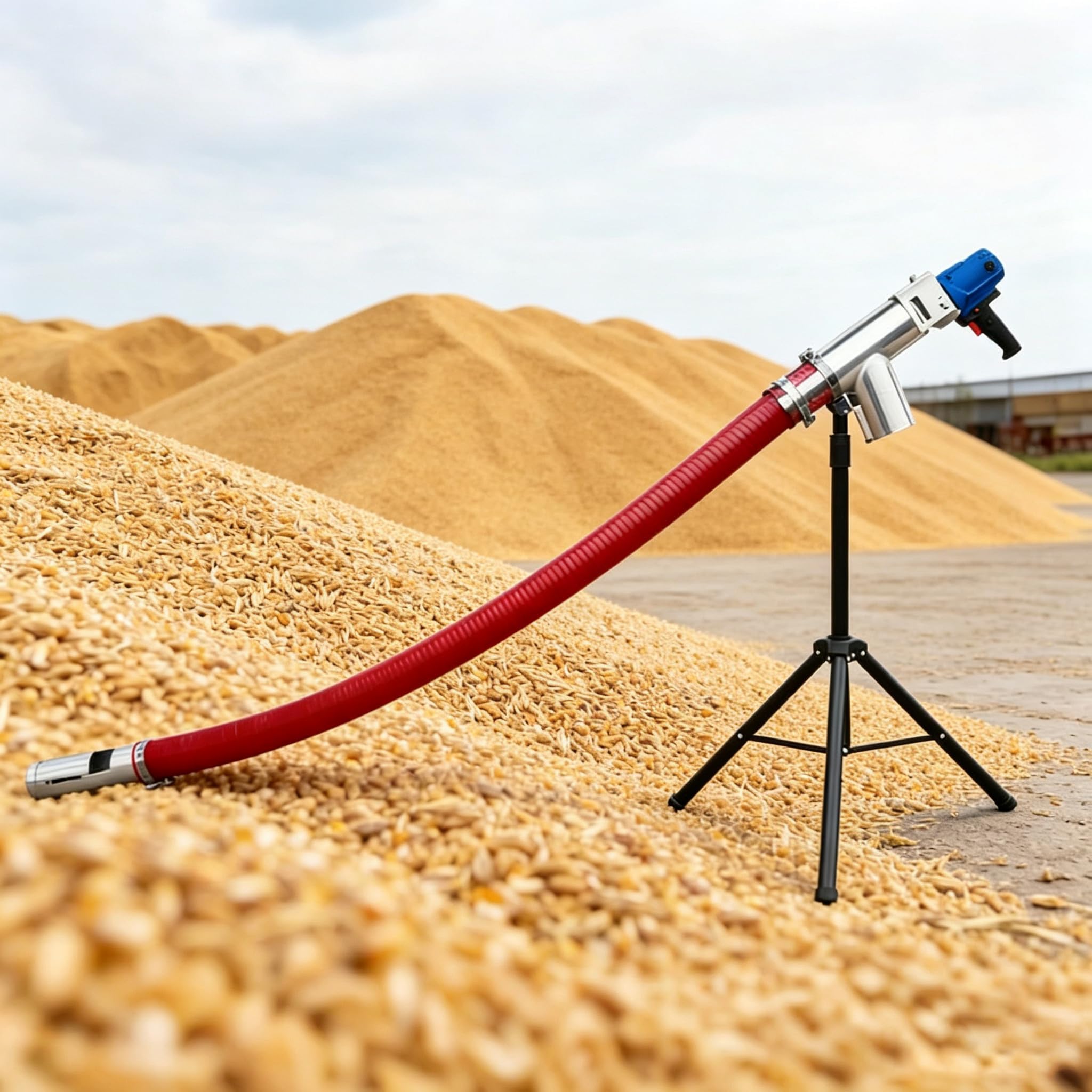 Whoolefun Grain Electric Screw Conveyor Machine, 220-440 Lb/Min Suction Auger Pump With 2.5M Flexible Hose And Telescopic Stand, For Factories, Farms, And Construction Sites