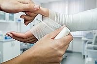 Vista 4 de Hospora Rollo de gasa de algodón elástico médico, 4 pulgadas, paquete individual, primeros auxilios de gasa elástica enrollada, 24 paquetes