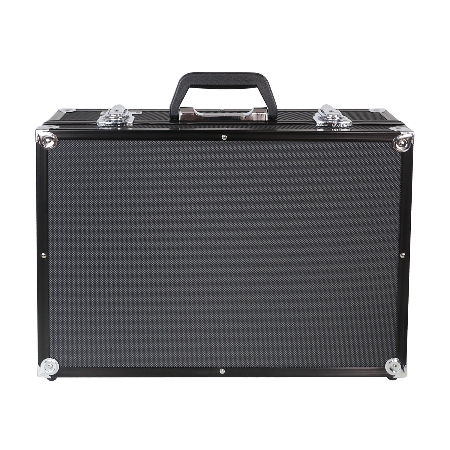 HMF 14501-02 Valise pour Appareil Photo, Malette a Pistolet en Aluminium avec Mousse á Prédécoupée | 46 x 33 x 15 cm | Noir