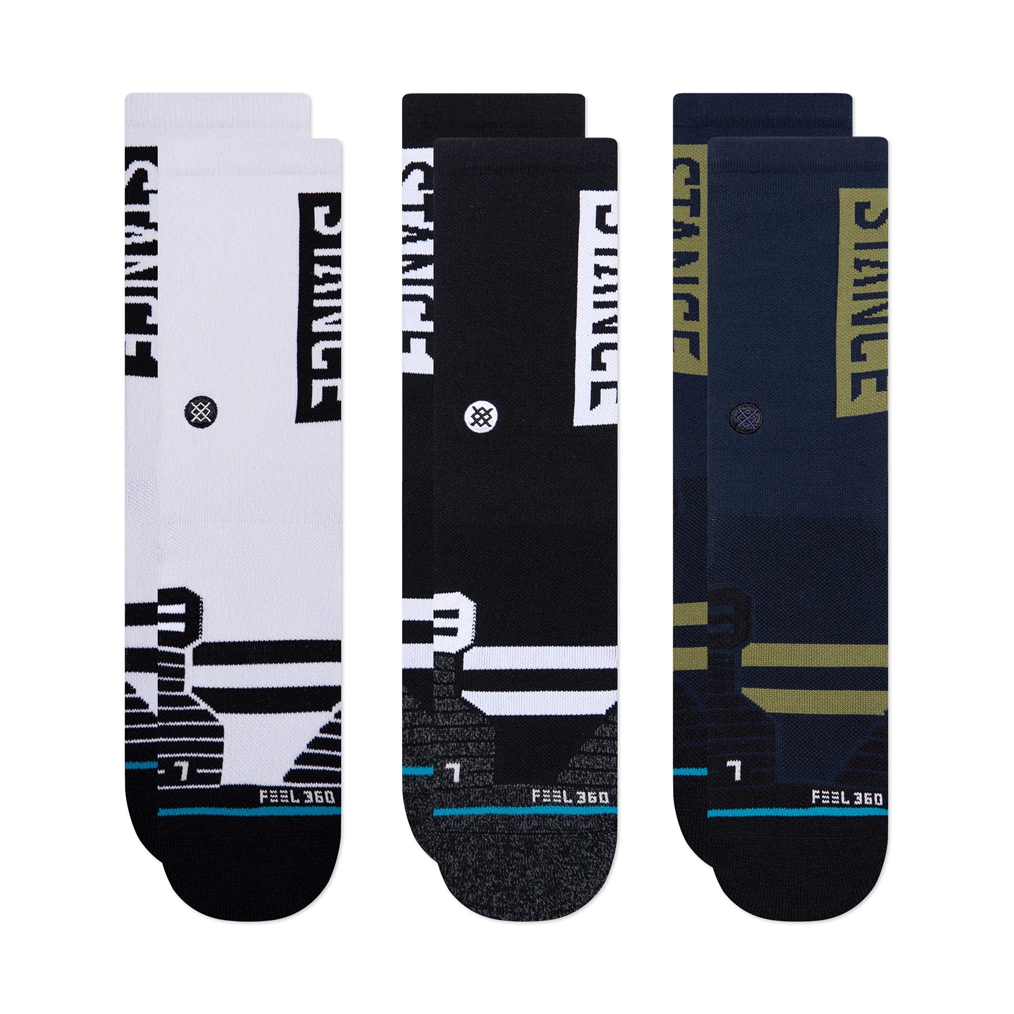 Stance Boyd Mid 3er Pack Socken, Multi, L