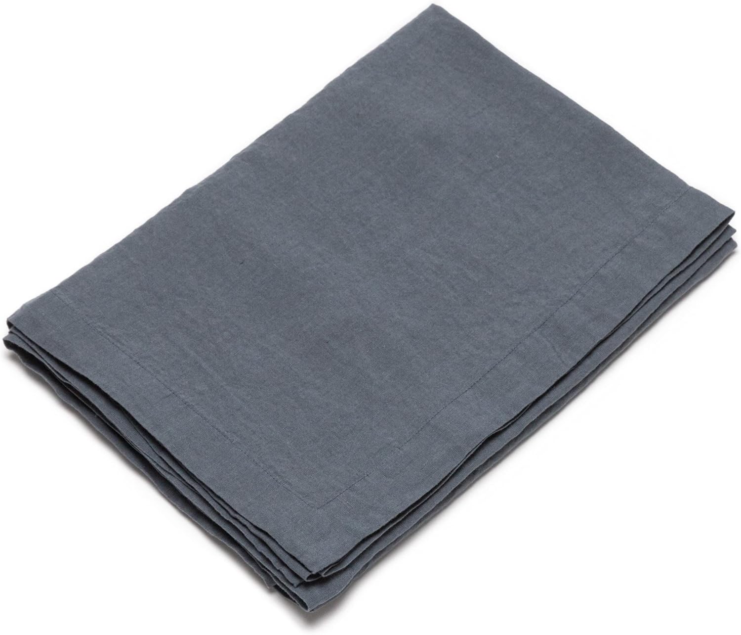 LinenMe Stone Washed Tablecloth, 67 by 98", Blue